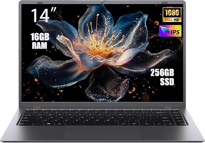 CUBIBUC Laptop Computer, 16GB RAM 256GB SSD, 14-Inch FHD IPS Anti-Glare Display, 6500Y Pr…