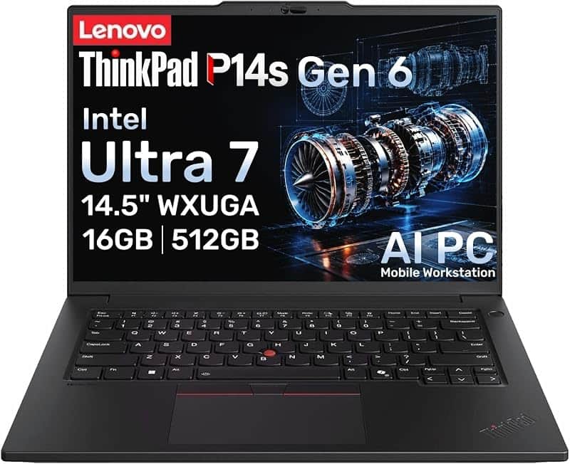 ThinkPad P14s Gen 6 AI Mobile Workstation Laptop, Intel Ultra 7 255H(16-Core,16-Thread),…