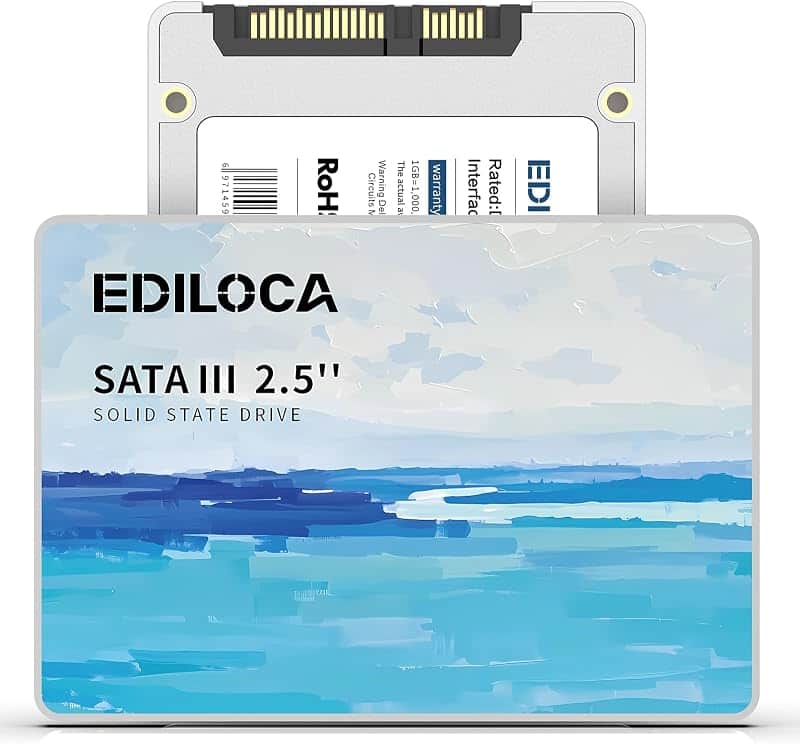 Ediloca 256GB SSD Internal Solid State Drive, 2.5" SATA III 6Gb/s, Up to 400MB/s Read Spe…