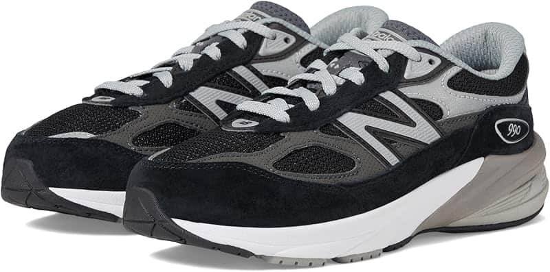 Kid's 990 V6 Sneaker, Black/Silver, 12 Medium US