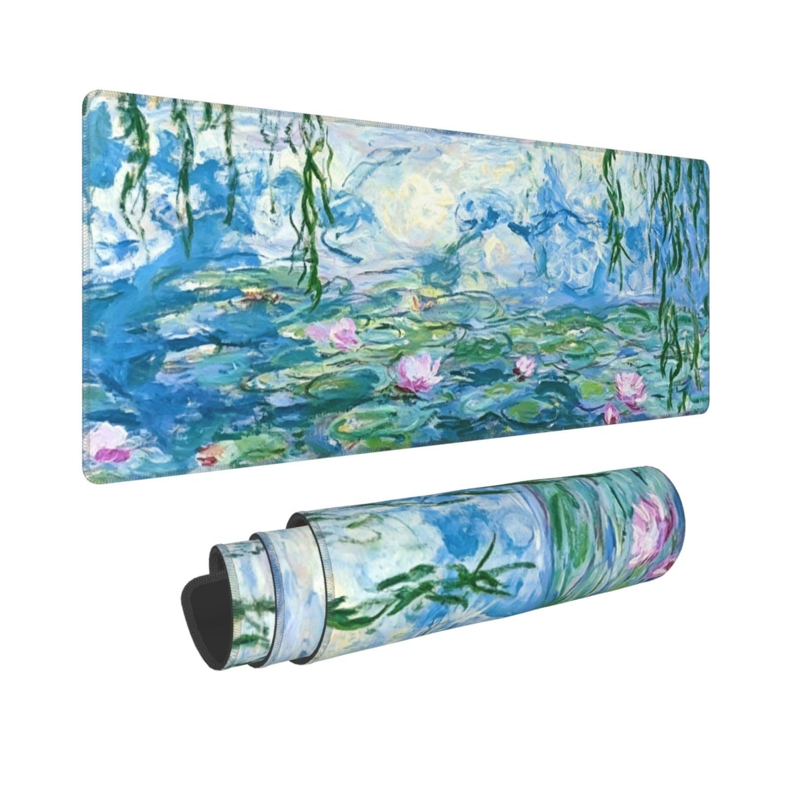 Gaming Mouse Pad, Large Water Lilies Mousepad Laptop, Extended Mouse Mat, Long XL Waterpr…