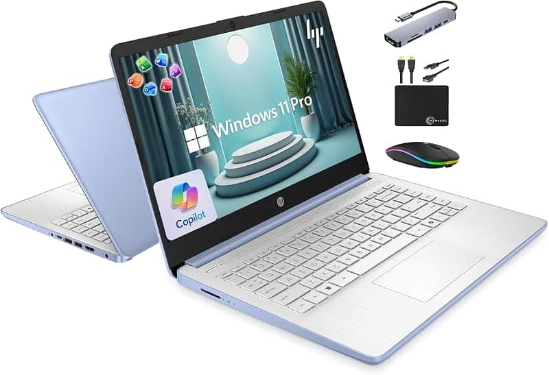 14" Laptop 2025 Business Student Slim Computer, Lifetime MS Office, Copilot AI, Quad-Core…