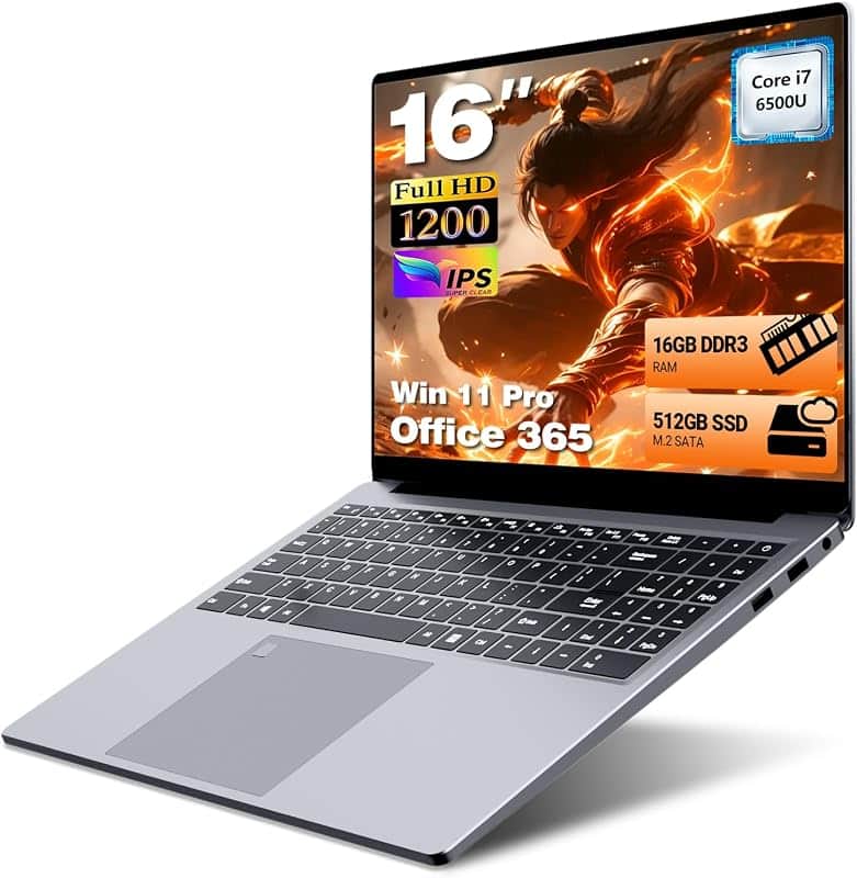 Gaming Laptop i7, 16 inch Laptop Computer Up to 3.1GHz, 2026 Laptop Computers with 16GB R…