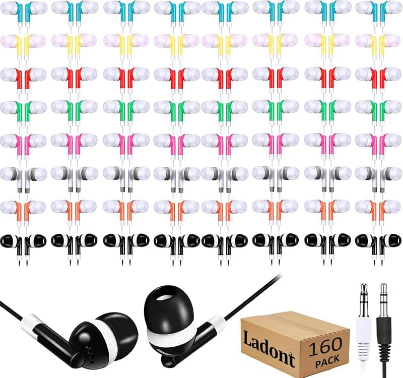 160 Pack Bulk Kids Earbuds for Classroom, Student Wired Headphones in Ear Earbuds for Sch…