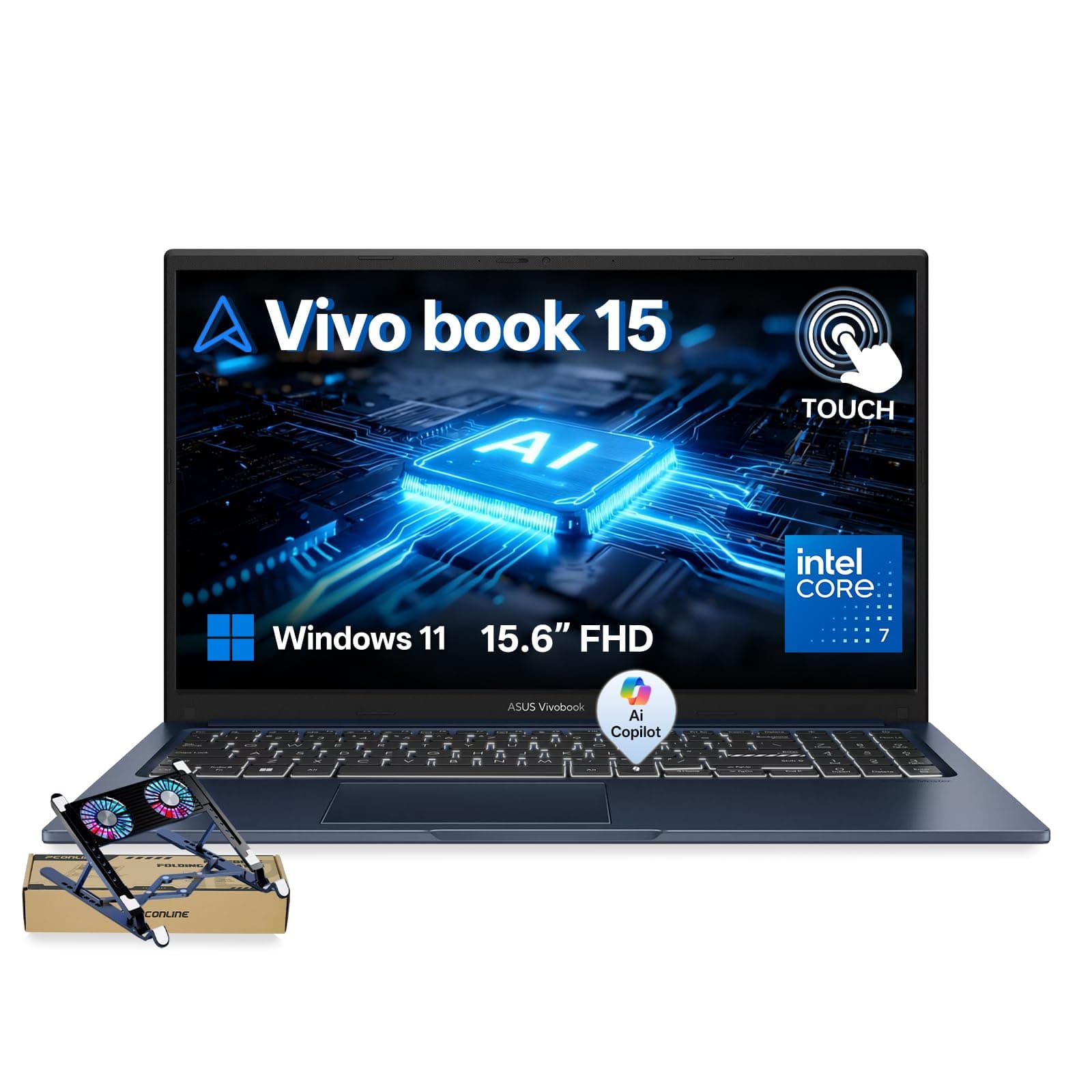 Vivobook 15 Touchscreen 15.6" Core 7 350 AI Laptop,32GB DDR5 2TB SSD