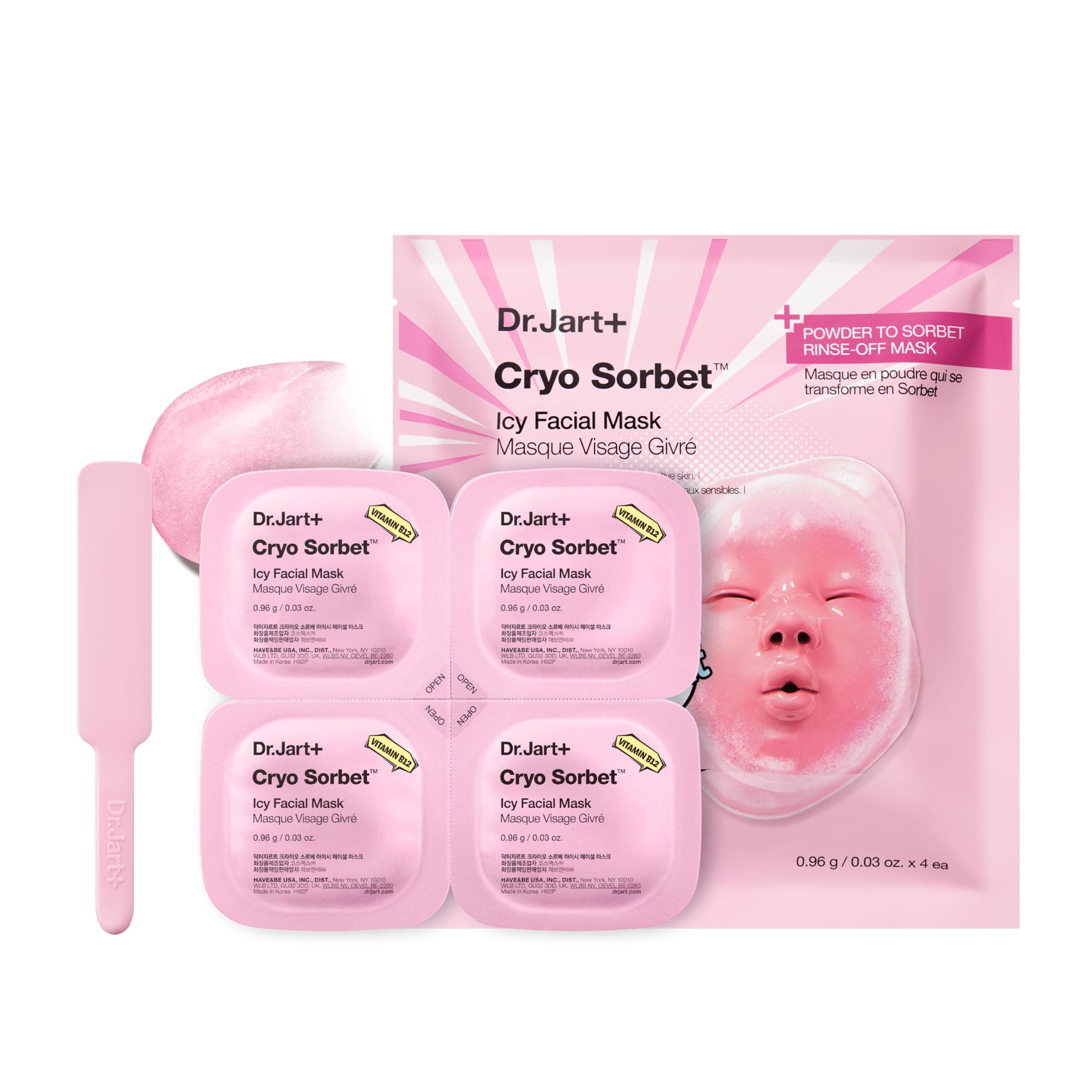 Cryo Sorbet Icy Face Mask 4 Pack to Visibly Depuff | Korean Skin Care
