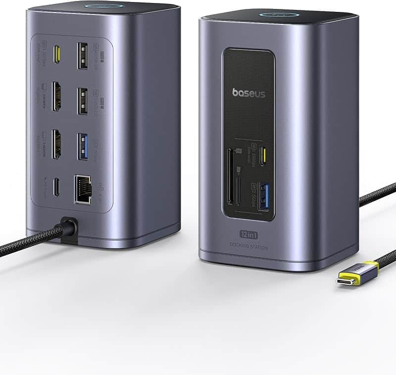 Spacemate Nomos Air Docking Station 12-in-1 for Dual Monitor Windows | 2 x HDMI 4K@60Hz,…