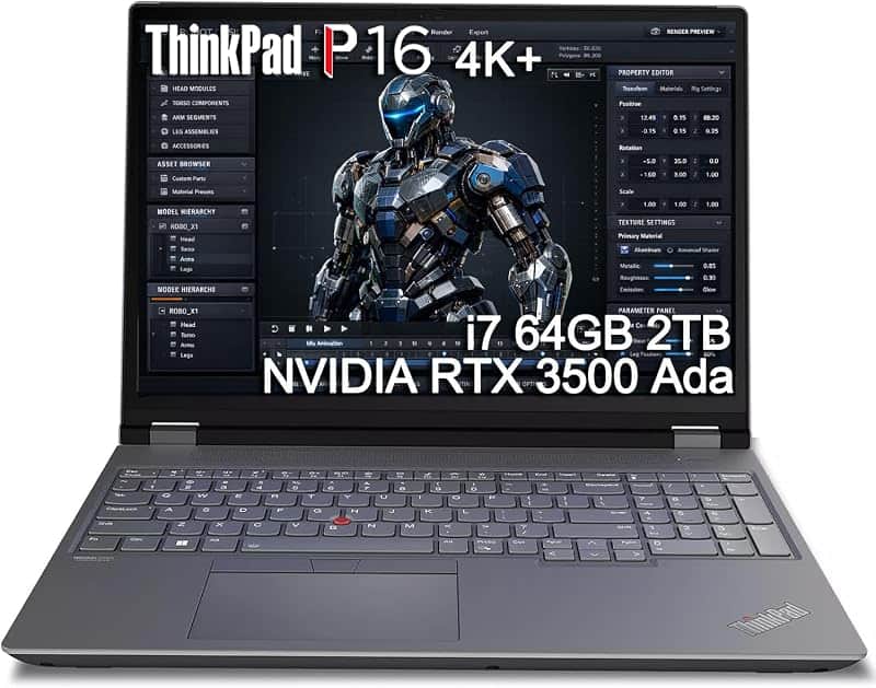 ThinkPad P16 Mobile Workstation Laptop (16" UHD+ 4K+, NVIDIA RTX 3500 Ada 12GB, Intel Cor…