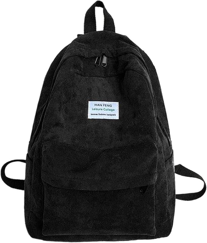 Van Caro Corduroy School Backpack Large College Backpack Casual Bookbag Laptop Backpack C…