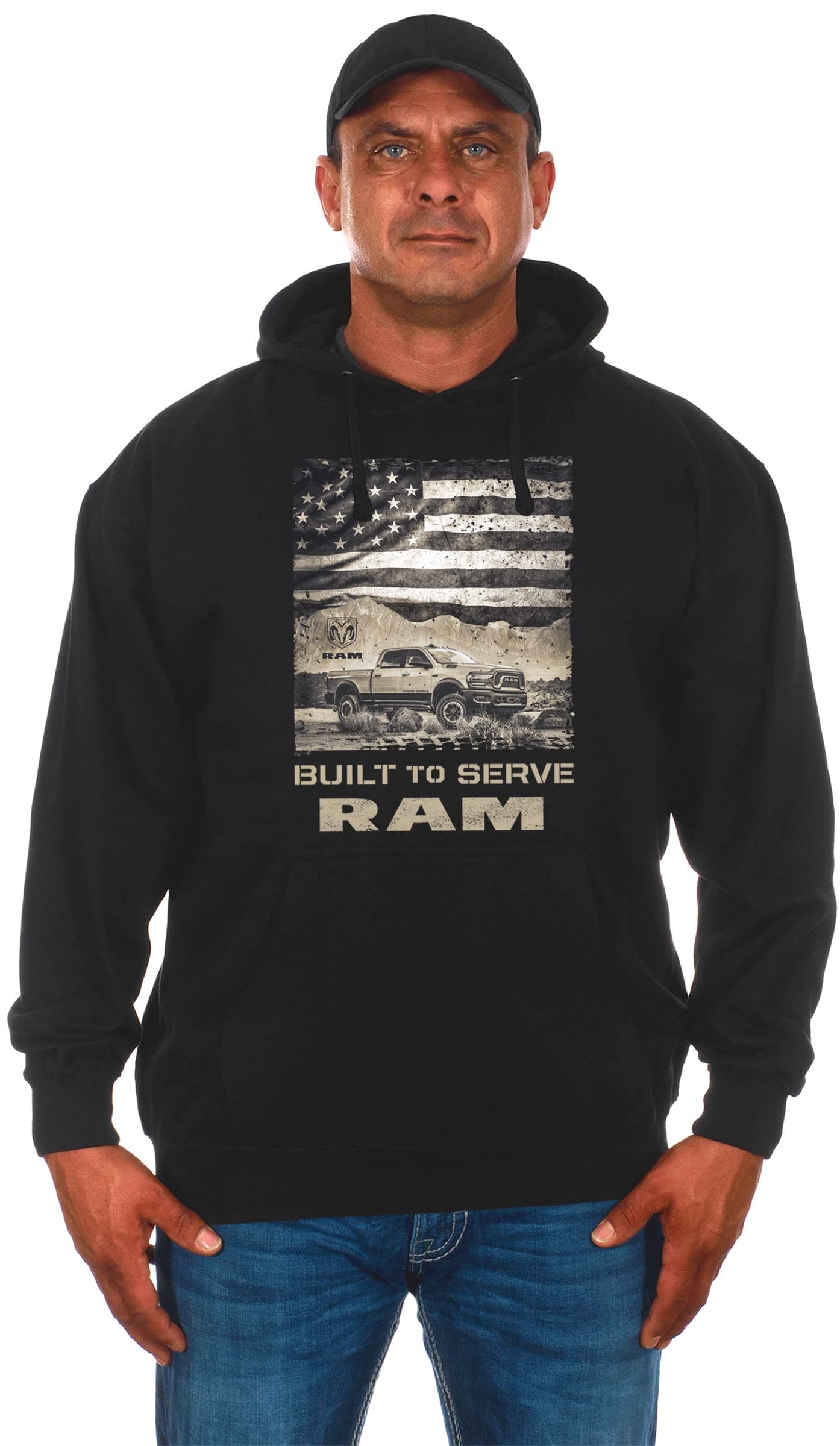 Men's Dodge Ram Built To Serve Pullover Hooded Sweatshirt