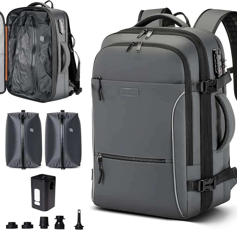 FIROVIAN 70L Travel Backpack With Vacuum Compression System,Grey | 70L Vacuum Backpack, 2…