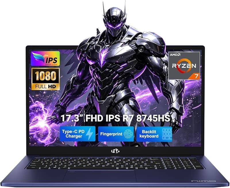 NIMO 17.3" Gaming-Laptop, AMD Ryzen 7 8745HS 32GB RAM 1TB SSD Radeon 780M, (Up to 4.9GHz…