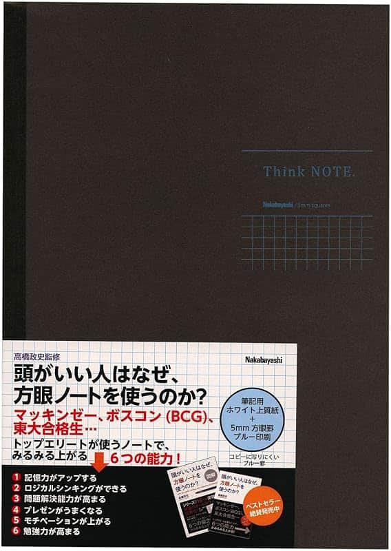 Masafumi Takahashi x Nakabayashi Logical Sink Notebook, Square Black Blue No-B552S-DB