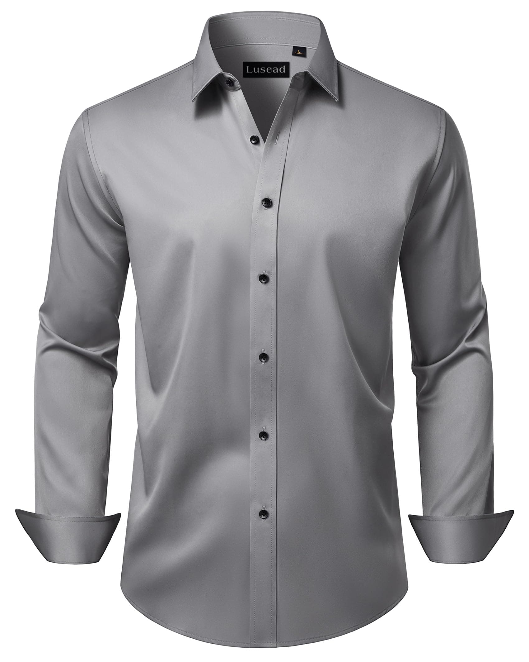 Men's Dress Shirts Long Sleeve Stretch Wrinkle Free Wedding Formal Business Button Down S…