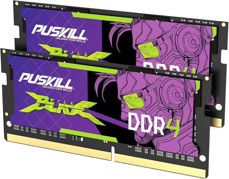 PUSKILL 32GB DDR4 3200MHz RAM (2x16GB) SODIMM CL22 Laptop | 32GB kit, 3200MHz, SODIMM lap…