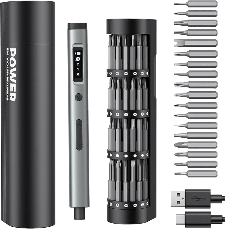 90-in-1 Mini Electric Screwdriver Set, NEZZBE Precision Cordless Screwdriver with 78 S2 B…