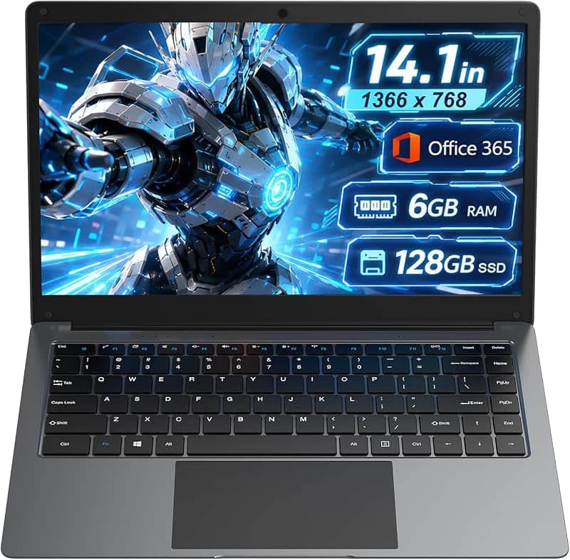 14.1"inch Celeron N Laptop (up to 2.4GHz) 6GB DDR4 128GB SSD Win10 office