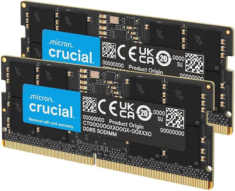 32GB DDR5 RAM Kit (2x16GB), 5600MHz (or 5200MHz or 4800MHz) Laptop Memory 262-Pin SODIMM,…