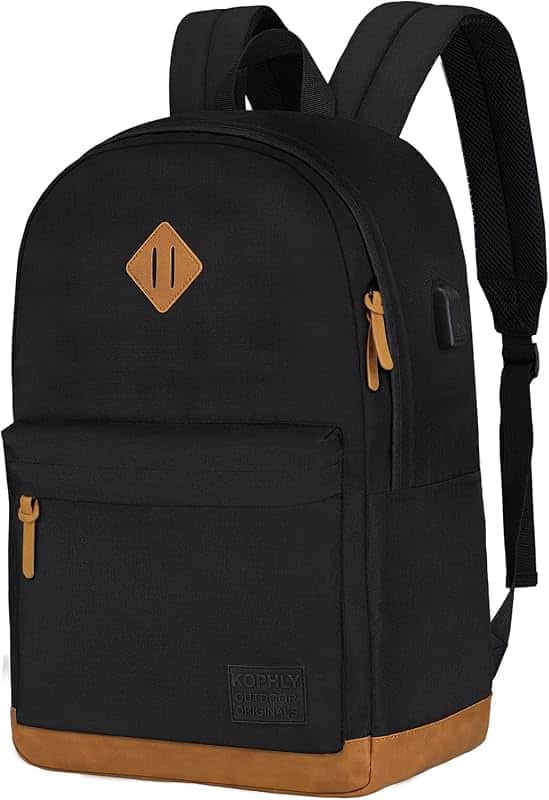 Large Travel Laptop Backpack with USB Charging Port for Men and Women, Classic School Bac…