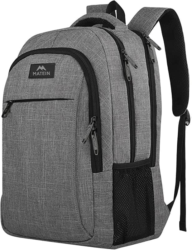 MATEIN Travel Laptop Backpack, 15.6 Inch College School Computer Bag, Grey | Slim Sturdy…