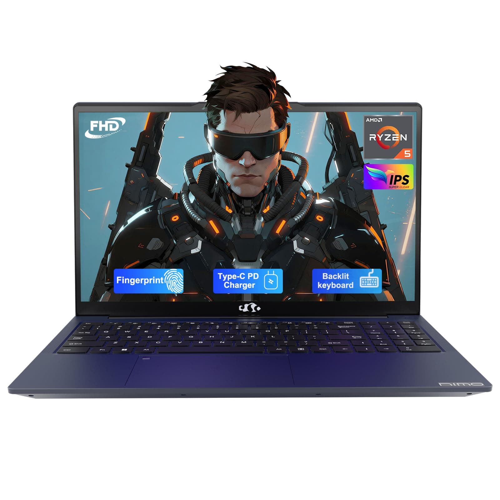 NIMO 15.6" IPS FHD AMD Ryzen 5 Student Laptop, 8GB RAM 256GB SSD, up to 3.7GHz Beat i5-11…