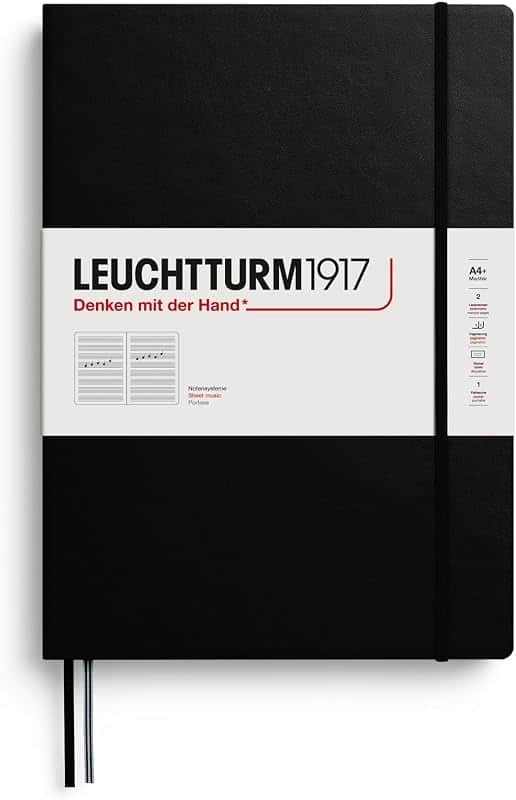 LEUCHTTURM1917 Master Slim A4 Notebook with Staves for Writing Sheet Music - 121 Numbred…