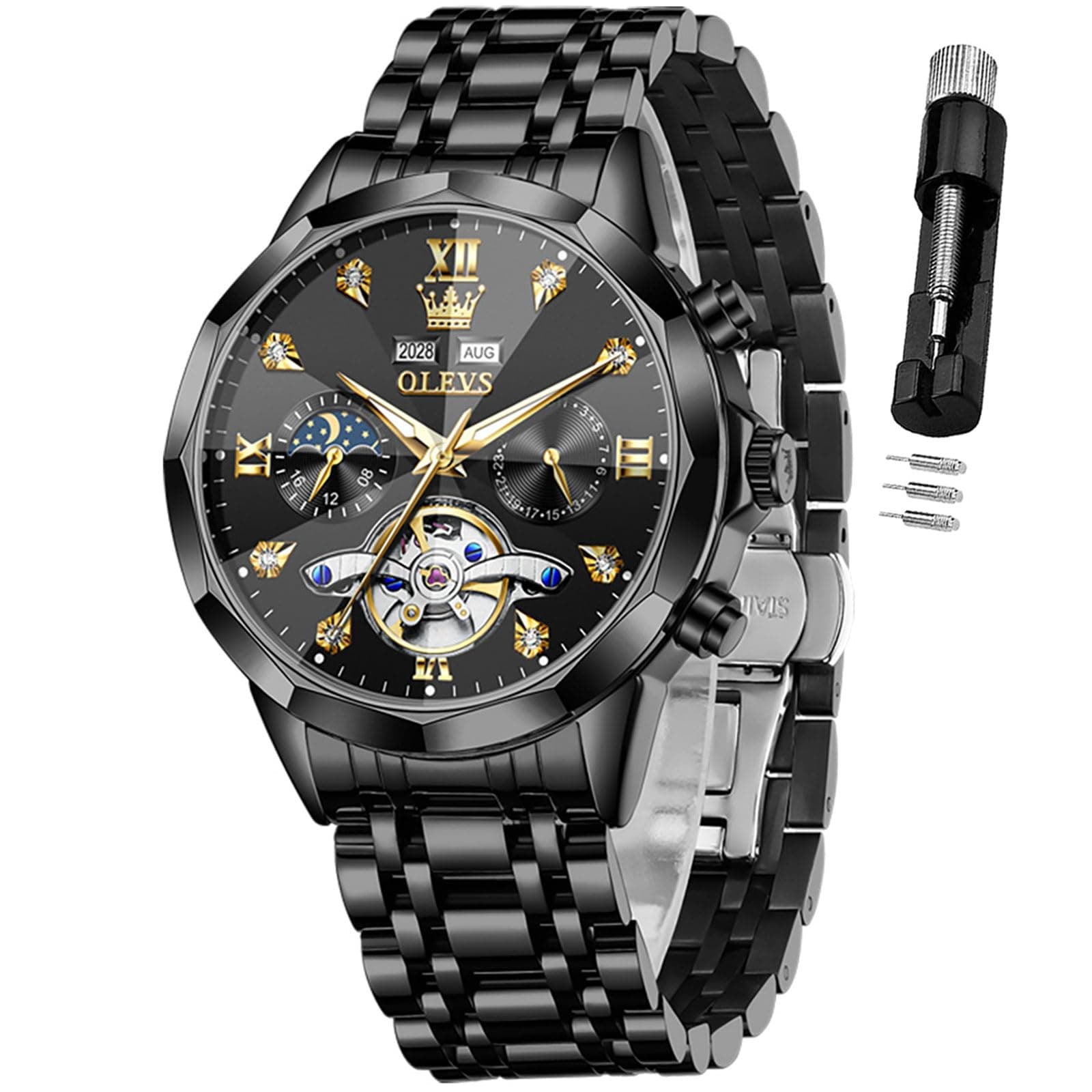 OLEVS Watch Men Mechanical Luxury Classic Fashion Dress Men's Watches Waterproof Stainles…