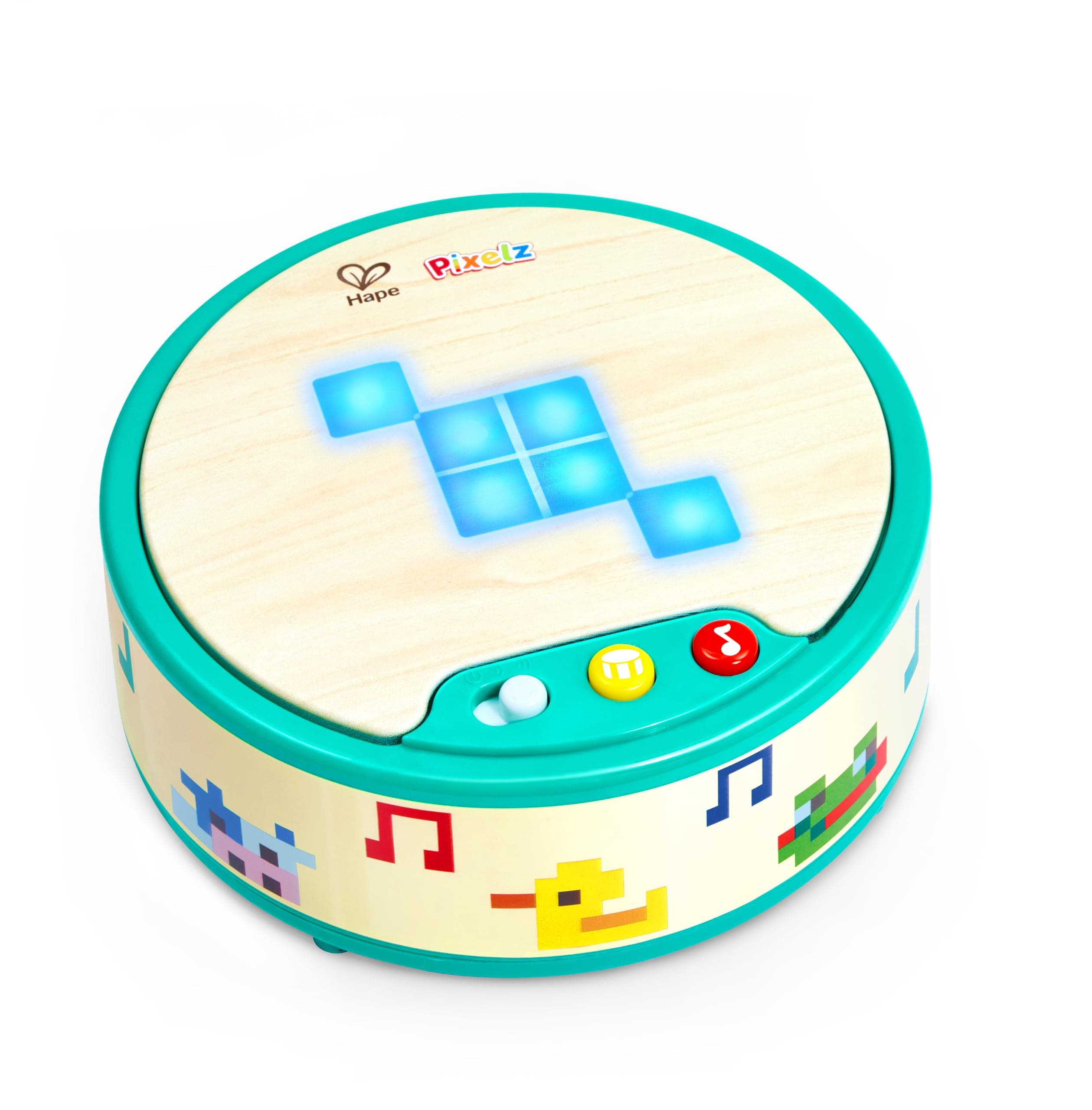 Bright Beats Pixel Drum, Electronic Musical Toy Drum with Dynamic LED Light Display and V…