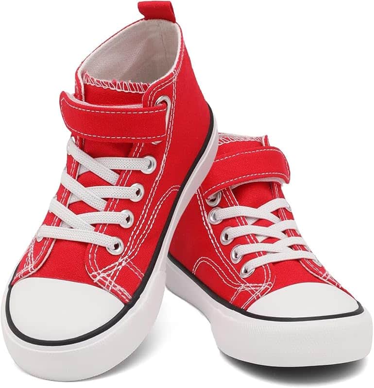 Toddler Kids Canvas Sneakers for Girls Boys High Top Walking Cushioned Non-Slip Casual Sc…