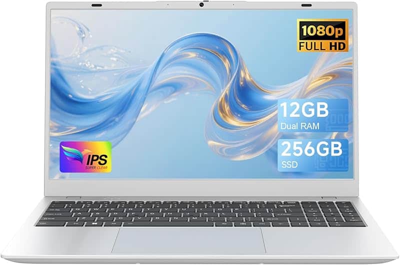 15.6" Laptop, 12GB RAM 256GB SSD, Pentium 6500Y Processor (Up to 3.4GHz) | 1080P FHD IPS…