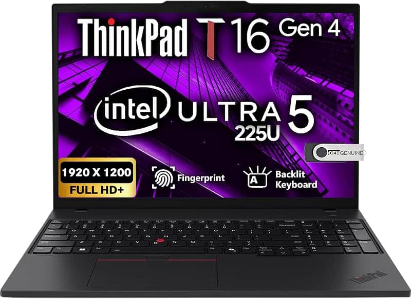 ThinkPad T16 Gen 4 Business Laptop 16 FHD+ Display, Intel Ultra 5-225U (Beats i7-1355U),…