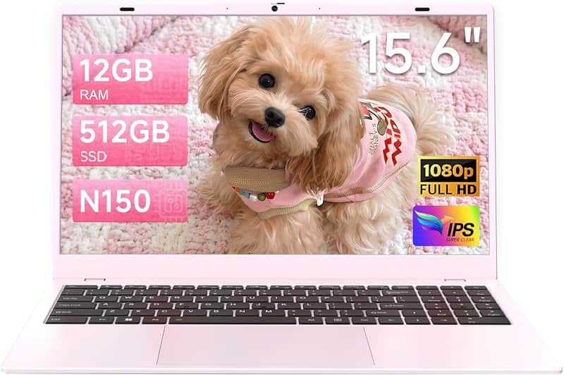 EVOBUC 15.6 inch Laptop Computer, in N150 Processor,(Up to 3.6GHz, 12GB RAM 512GB SSD, 10…