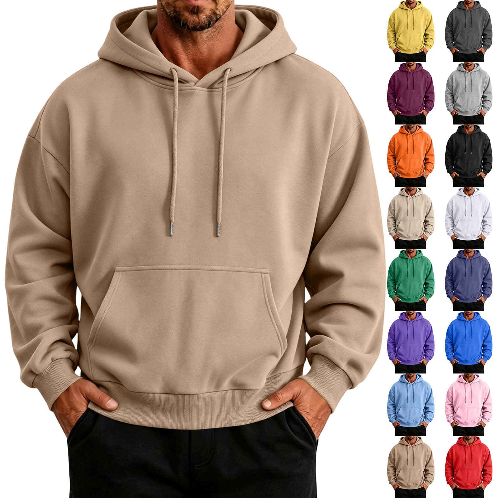 Mens Hoodies Big and Tall Fleece Oversized Hooded Sweatshirt with Pockets