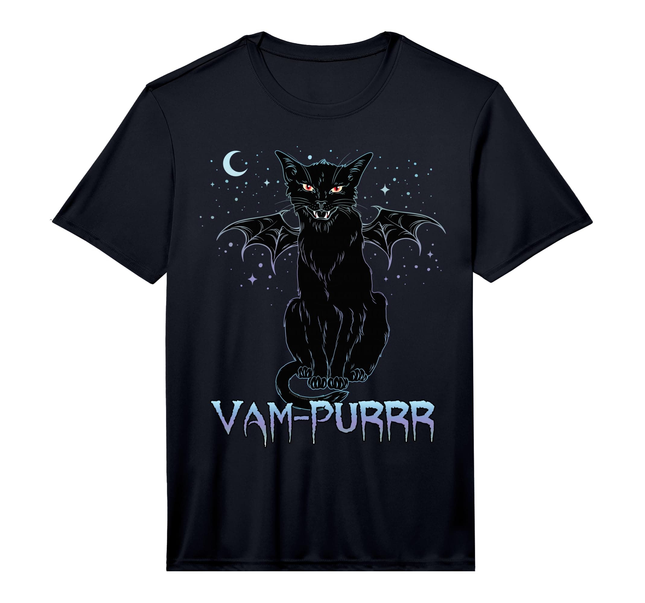 Vampire Cat VAM-Purrr Cat Lovers Black Cat Halloween Performance T-Shirt