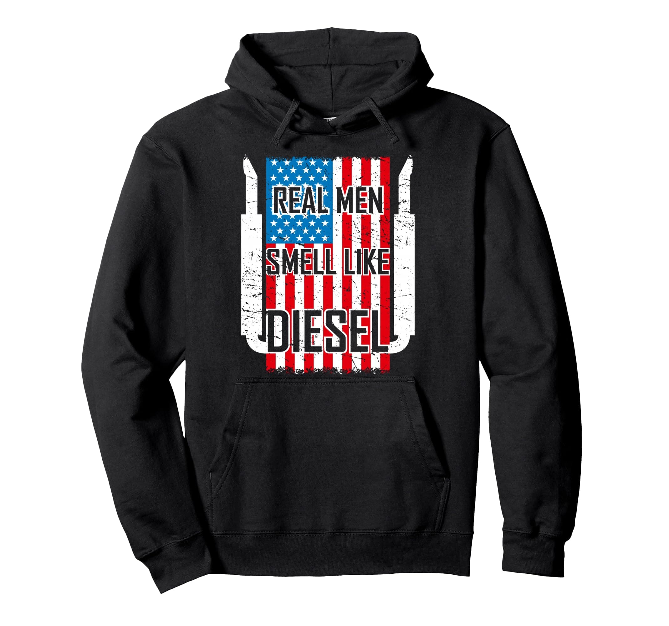 USA Diesel Trucker Mechanic Farm: Real Men Smell Like Diesel Pullover Hoodie