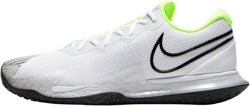 NikeCourt Air Zoom Vapor Cage 4 Men’s Hard Court Tennis Shoes (White/Volt/Pure Platinum/B…