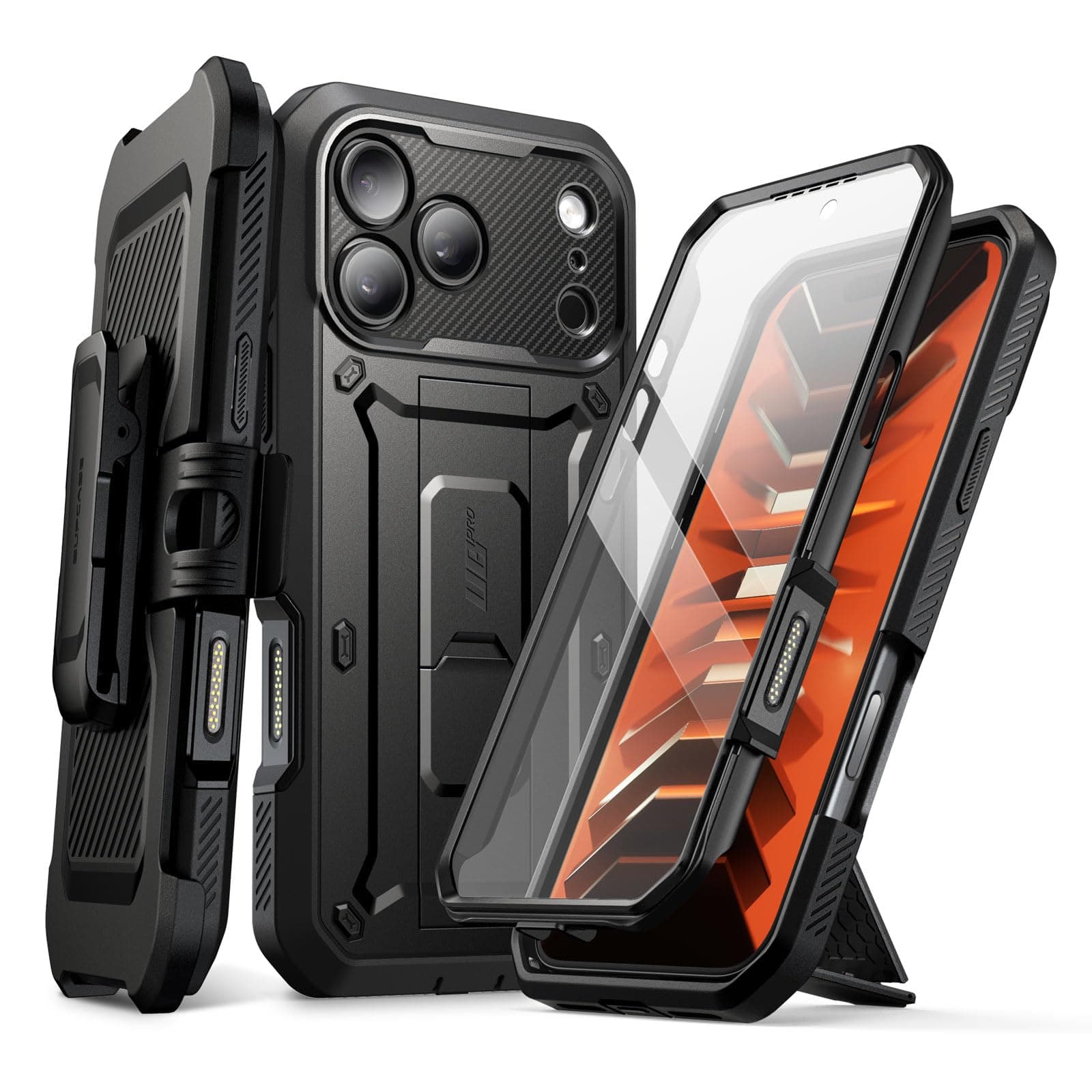 SUPCASE for iPhone 18 Pro Case / 17 Pro Case with Belt Clip, Black | Military-Grade Prote…
