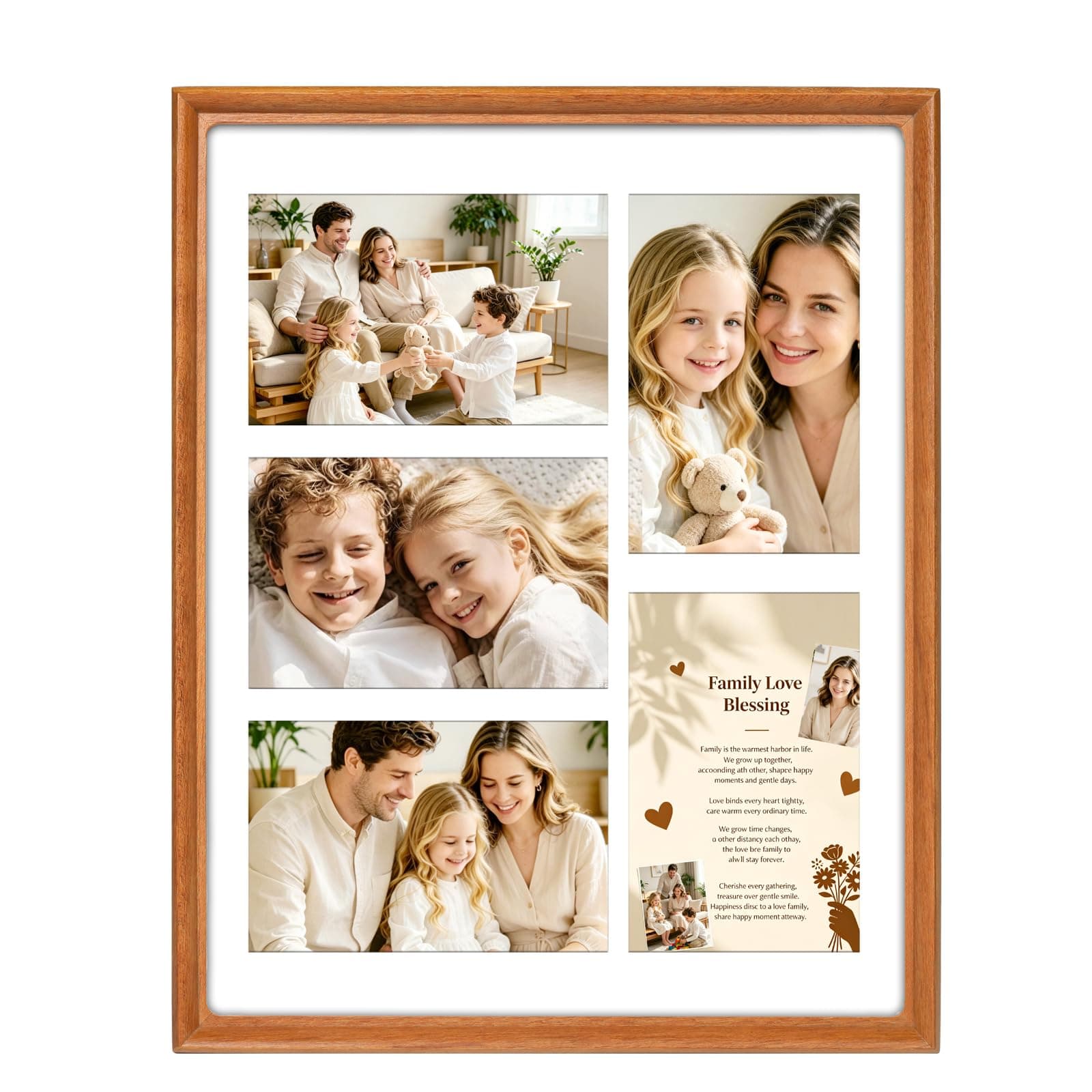 Hdmomen 11x14 Collage Picture Frame for 5Pcs-4x6 Photos, Solid Wood Frames | HD Tempered…