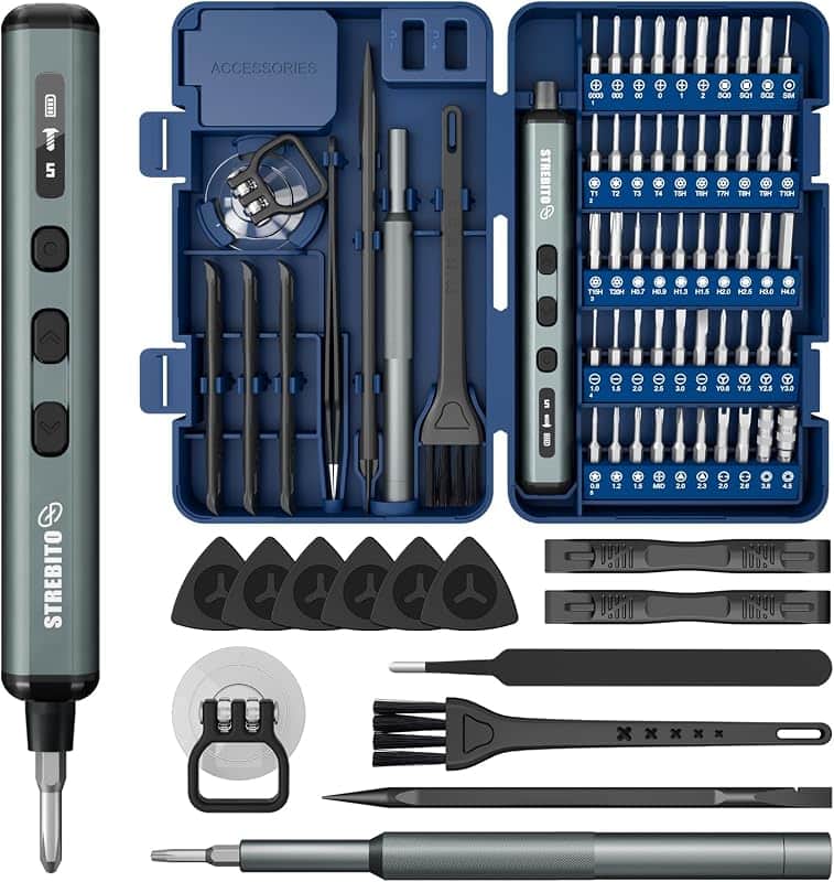 STREBITO Electric Screwdriver Set, 67 in 1 Electric Precision Screwdriver | 50 S2 Magneti…