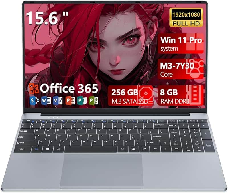 15.6” Laptop Computer, 2026 Laptop Core M3-7Y30 Processor with 8GB RAM DDR3 256GB SSD, 19…