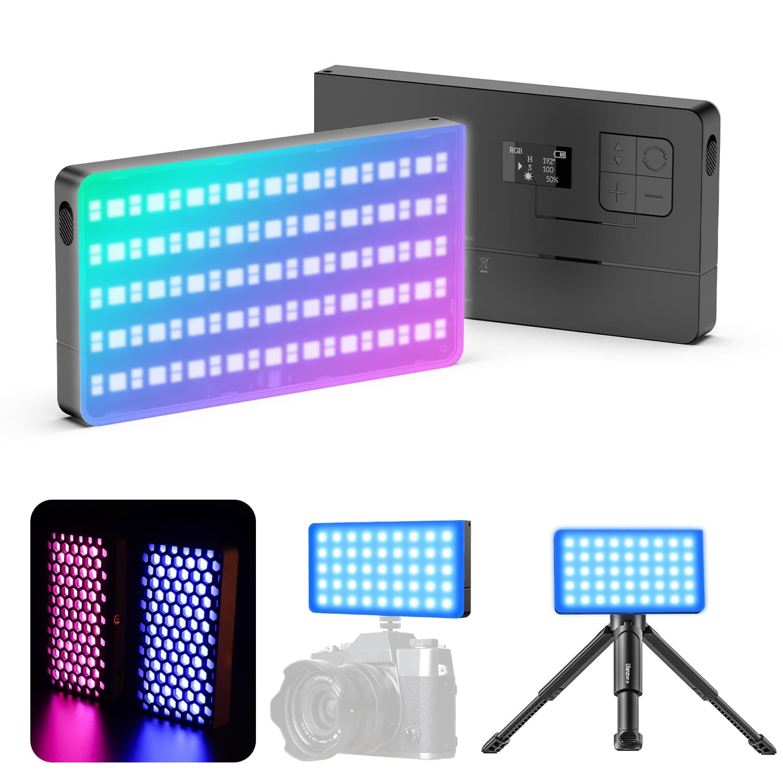 ULANZI LT002 RGB Video Light 4000mAh Small Portable LED Camera Light Panel | 2500-9000K C…