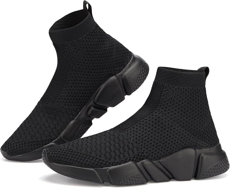 Walking Shoes for Men Lightweight High Top Sneakers Breathable Knit Athletic Running Shoe…