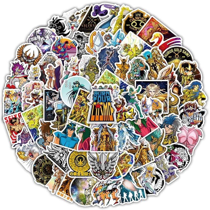 100Pcs Saint Seiya Stickers Pack - Waterproof Stickers for Party Favors,Gifts,Scrapbookin…