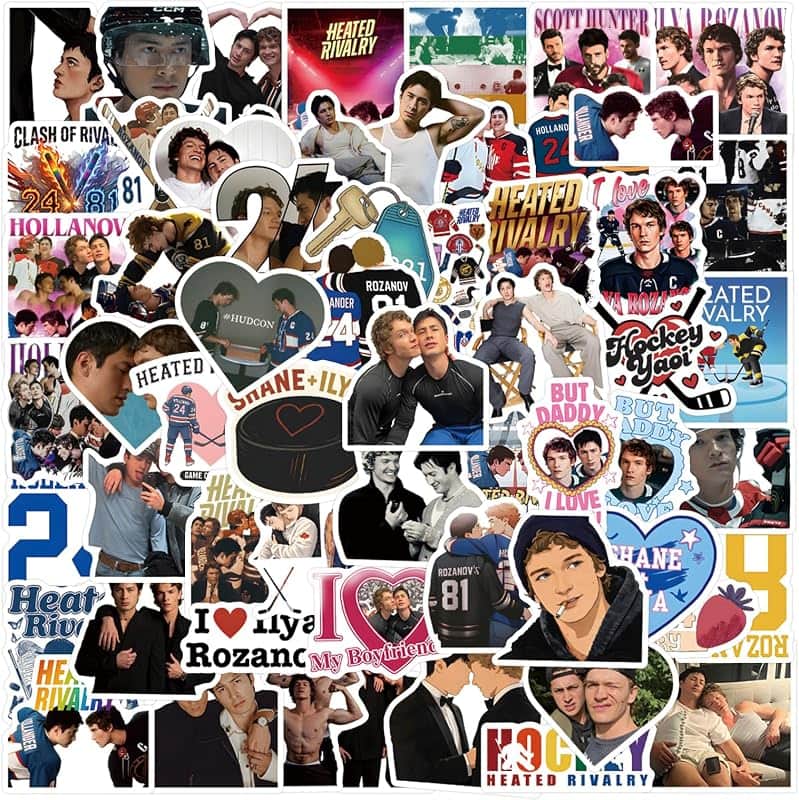 120PCS Heated Hockey Rivalry Merch Stickers, Cute Cartoon TV Show Vinyl Gifts Waterproof…