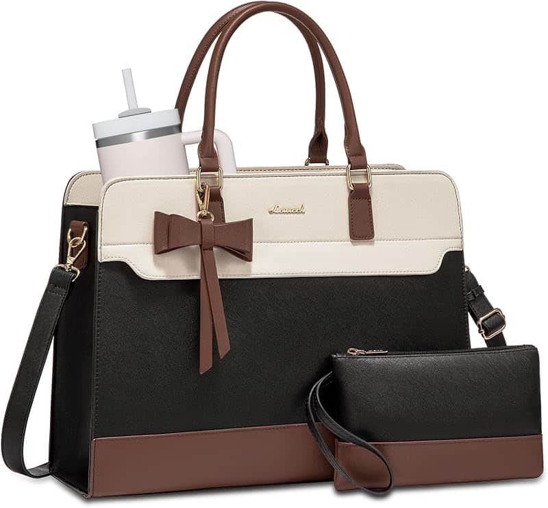 Laptop Tote Bag for Women,Leather Work Bag, Waterproof Business Teacher Bag,Large Compute…