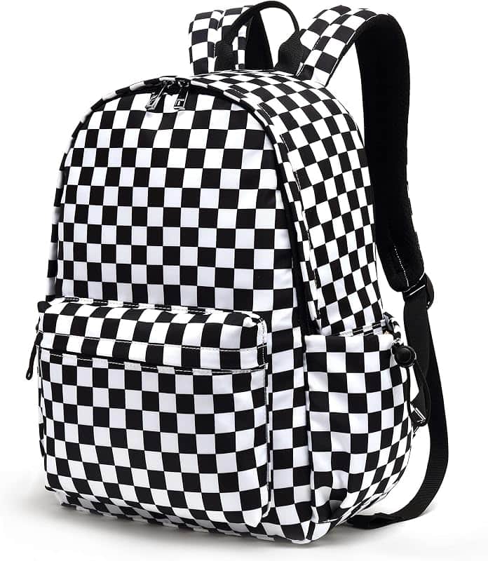 Checkered School Backpack for Girls Women, Teens School Bags Bookbags Ladies Laptop Backp…