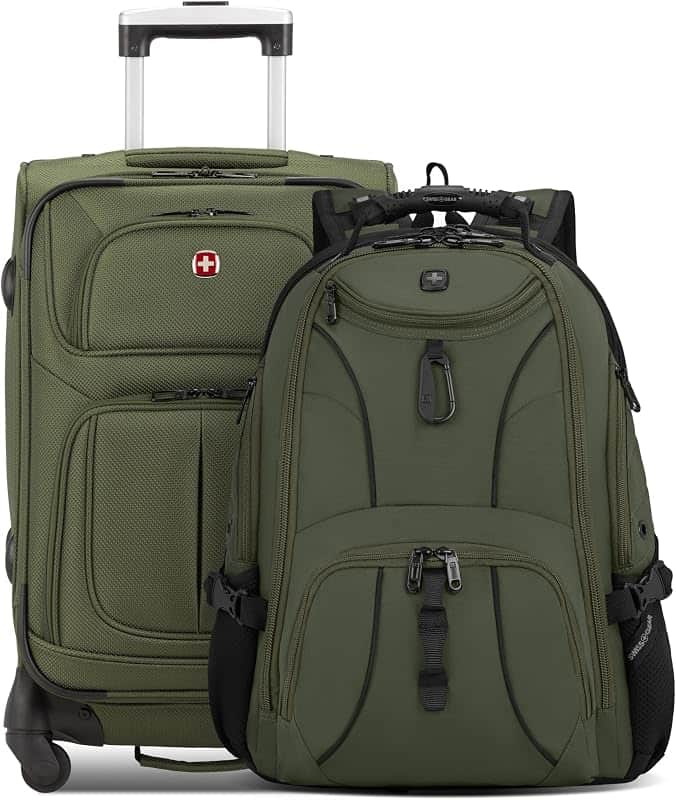 Sion 2-Piece Travel Set, Softside Expandable Carry-On Spinner Bundled with 1900 ScanSmart…