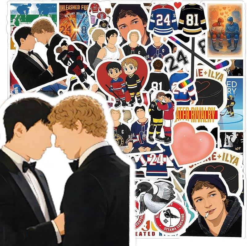 60 Pcs Ice Hockey TV Series Sticker Pack - Waterproof Vinyl Decals for Laptop, Phone, Bot…