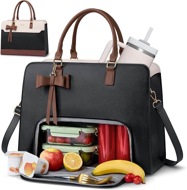 Work Tote Bag for Women with Lunch Compartment, 16 Inch Laptop