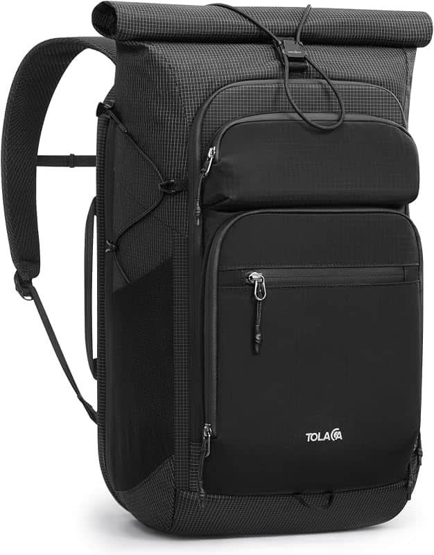 Rolltop Travel Backpack 32L, 15.6" Laptop Carry on for Work Travel | 32-40L Expandable, T…